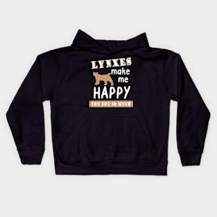 Lynx Make me Happy Design animal wildcat saying Kids Hoodie